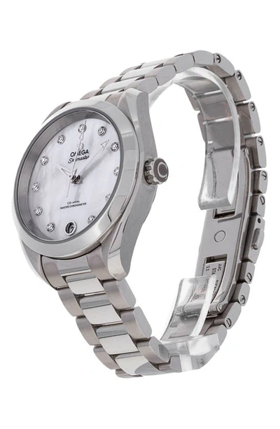 Shop Watchfinder & Co. Omega  Aqua Terra Stainless Steel Bracelet Watch, 34mm In Silver