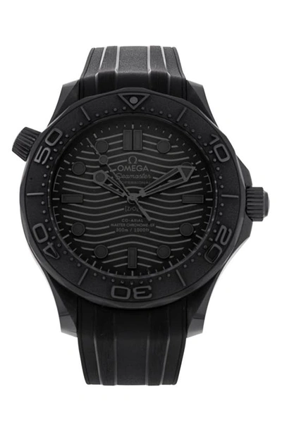 Shop Watchfinder & Co. Omega  2022 Seamaster Diver 300m Automatic Rubber Strap Watch, 42mm In Black