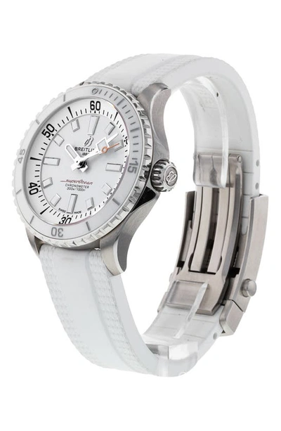 Shop Watchfinder & Co. Breitling  Superocean Automatic Rubber Strap Watch, 36mm In White