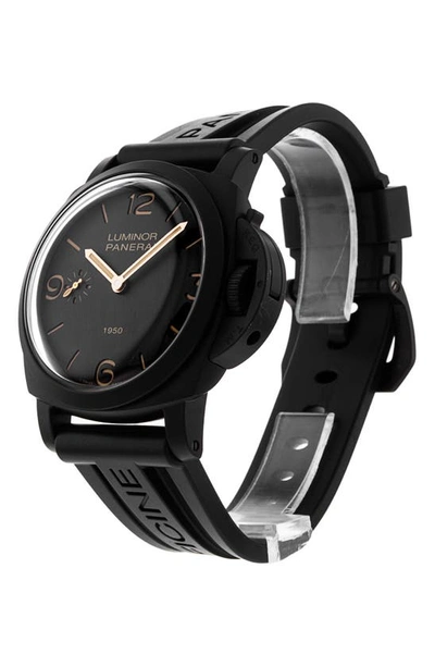 Shop Watchfinder & Co. Panerai  2017 Luminor 1950 Rubber Strap Watch, 47mm In Black