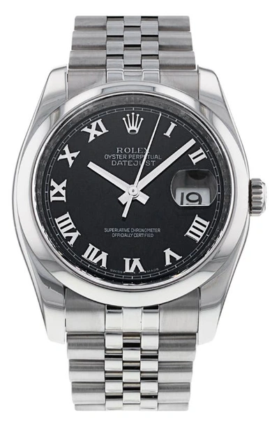 Shop Watchfinder & Co. Rolex  Oyster Perpetual Datejust Automatic Bracelet Watch, 36mm In Black