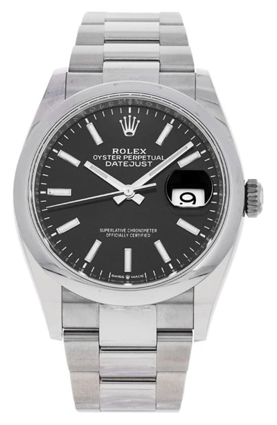 Shop Watchfinder & Co. Rolex  Oyster Perpetual Datejust Bracelet Watch, 36mm In Black