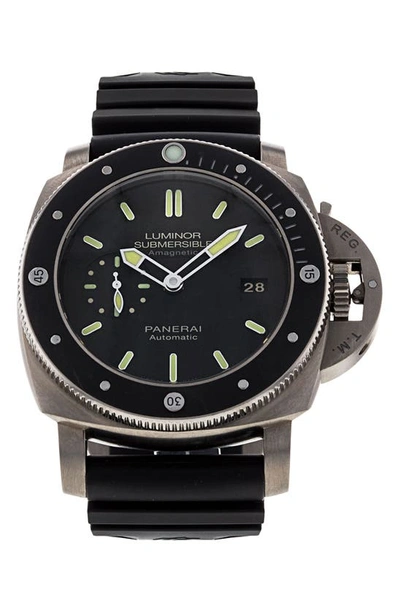 Shop Watchfinder & Co. Panerai  Luminor Submersible Automatic Rubber Strap Watch, 47mm In Black