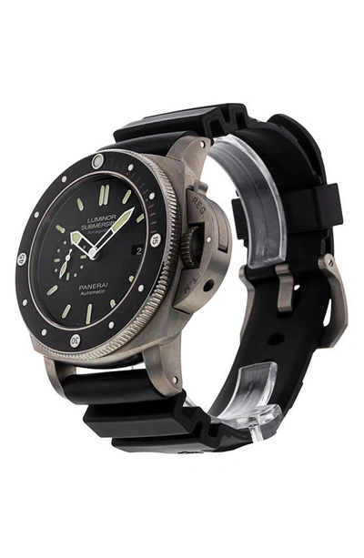 Shop Watchfinder & Co. Panerai  Luminor Submersible Automatic Rubber Strap Watch, 47mm In Black