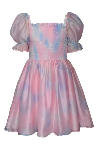 Shop Iris & Ivy Kids' Watercolor Print Dress In Pink Multi