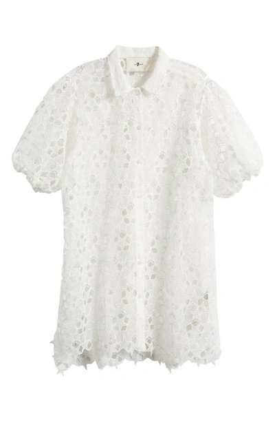 Shop 7 For All Mankind Lace Tunic Shirt In Antique White
