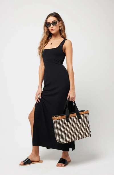 Shop L*space Mara Rib Cutout Cover-up Dress In Black