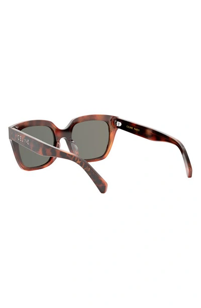 Shop Celine Monochroms 56mm Square Sunglasses In Animal / Smoke