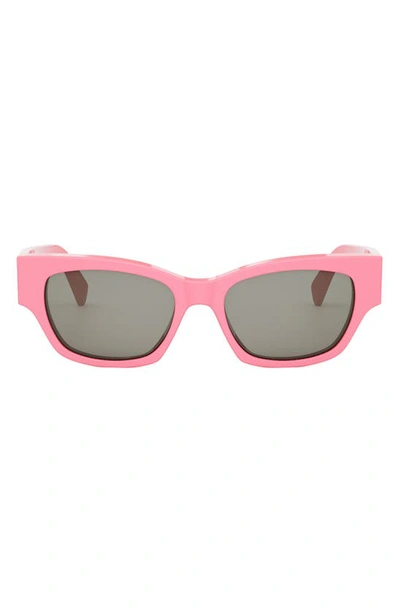 Shop Celine Monochroms 54mm Cat Eye Sunglasses In Pink / Other / Smoke