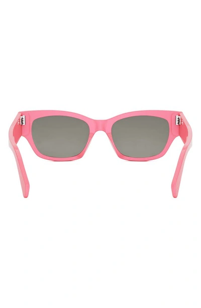 Shop Celine Monochroms 54mm Cat Eye Sunglasses In Pink / Other / Smoke
