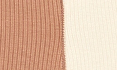 Shop Naked Wardrobe Bootleg Rib Colorblock Pants In Oatmeal/coco