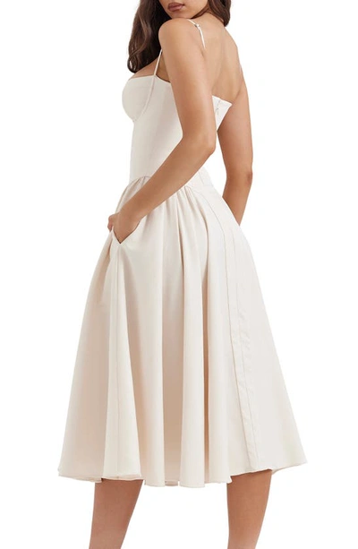 House Of Cb Samaria Corset Fit & Flare Dress In Vintage Cream