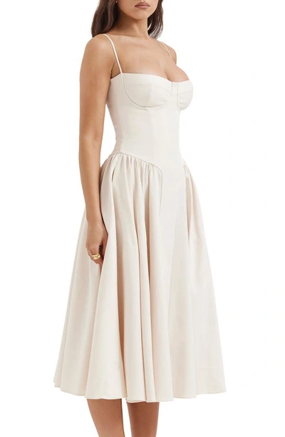 House Of Cb Samaria Corset Fit & Flare Dress In Vintage Cream