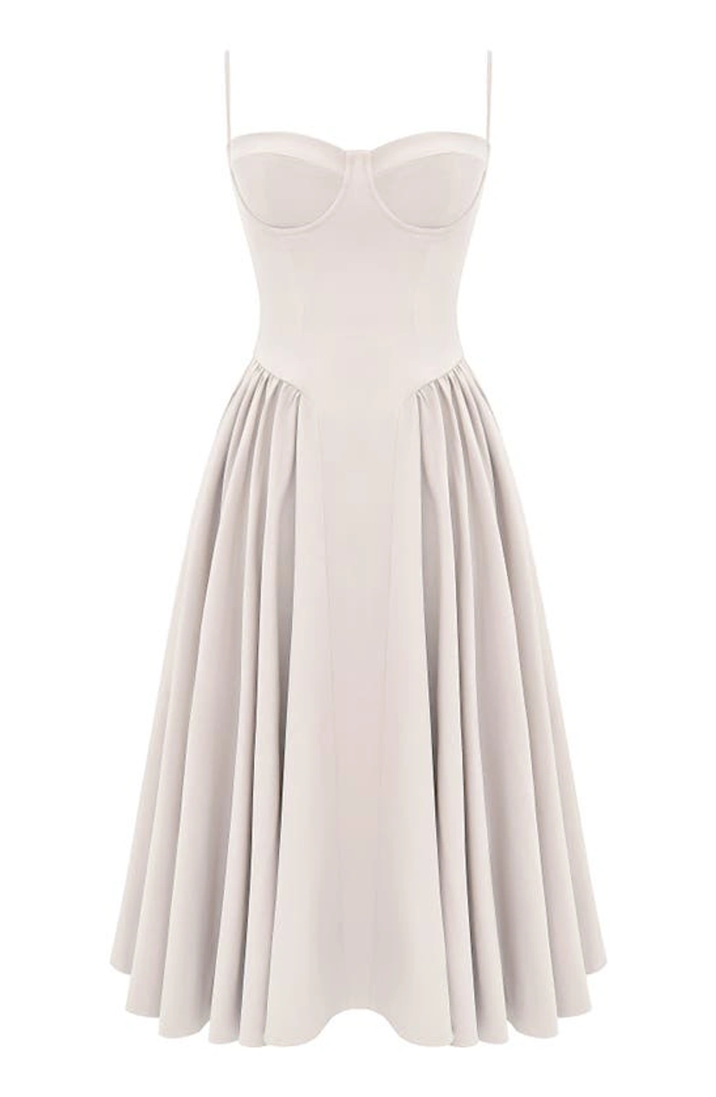 house of cb samaria corset fit & flare dress 'Samaria' Taupe Corset Sundress