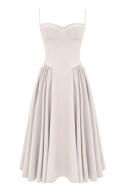 House Of Cb Samaria Corset Fit & Flare Dress In Vintage Cream