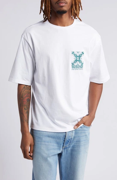 Shop Native Youth Embroidered Cotton T-shirt In White