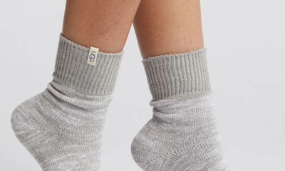 Ugg Rib Slouchy Quarter Socks In Seal