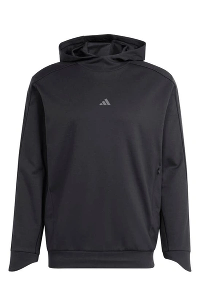 Shop Adidas Originals Yoga Recycled Polyester & Cotton Graphic Hoodie In Black