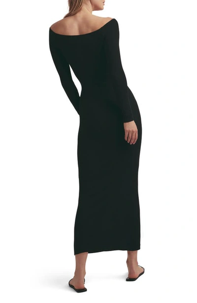 Shop Favorite Daughter The Sara Off The Shoulder Long Sleeve Maxi Dress In Black