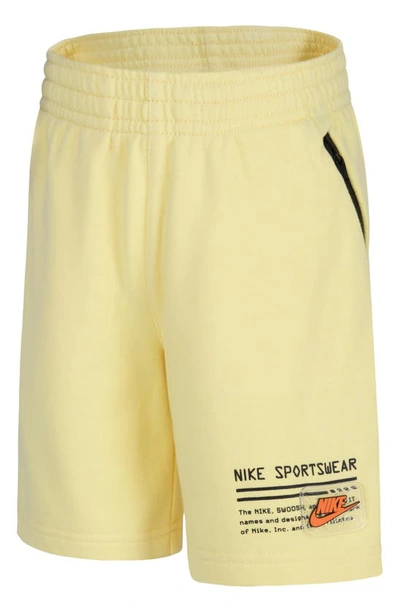 Shop Nike Kids' Sportswear Fleece Sweat Shorts In Soft Yellow