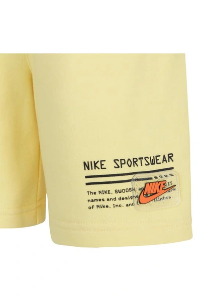 Shop Nike Kids' Sportswear Fleece Sweat Shorts In Soft Yellow