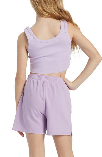 Shop Billabong Kids; Fun Times French Terry Sweat Shorts In Peaceful Lilac