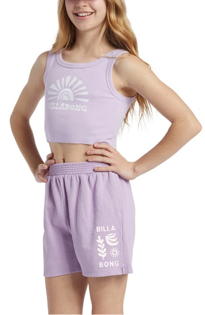 Shop Billabong Kids; Fun Times French Terry Sweat Shorts In Peaceful Lilac
