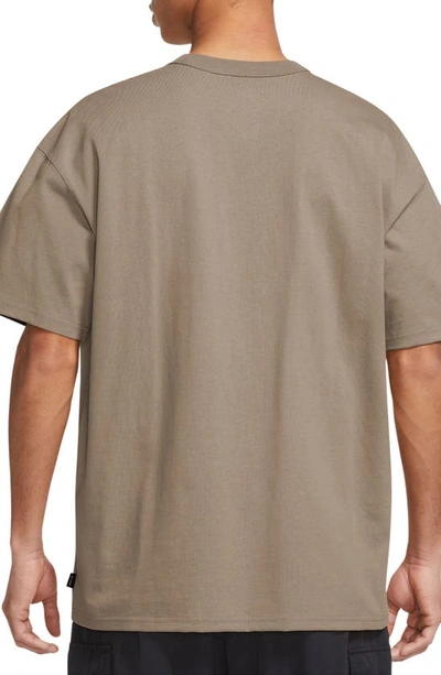 Shop Nike Premium Essential Cotton T-shirt In Khaki