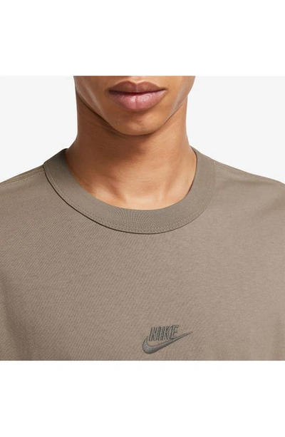 Shop Nike Premium Essential Cotton T-shirt In Khaki