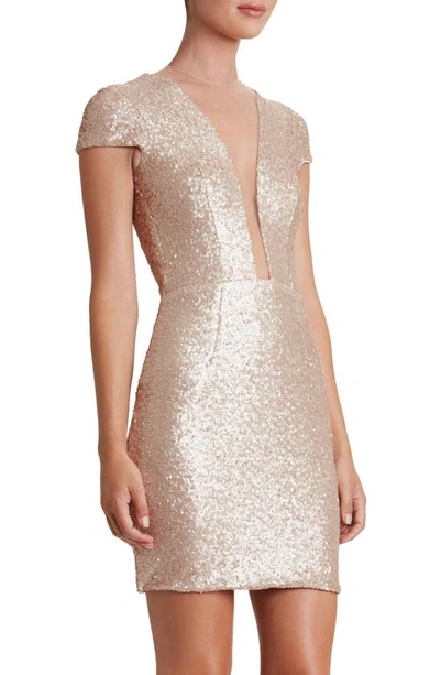 Shop Dress The Population Kylie Sequin Minidress In Pale Blush