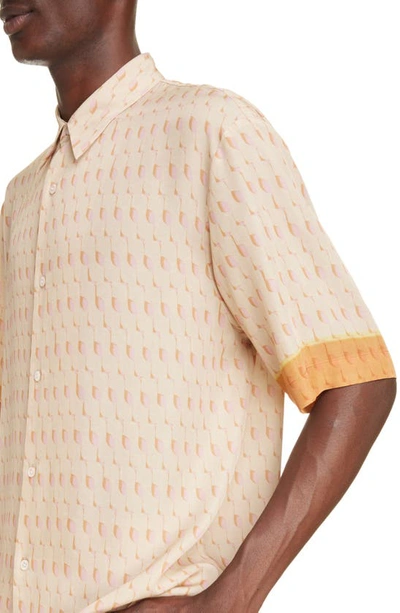 Shop Dries Van Noten Clasen Print Twill Camp Shirt In Light Pink Multi