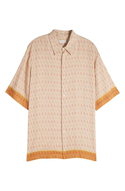 Shop Dries Van Noten Clasen Print Twill Camp Shirt In Light Pink Multi