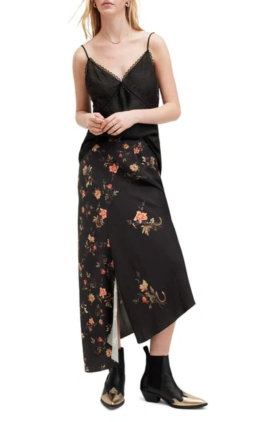 Shop Allsaints Luisa Tanana Asymmetric Maxi Skirt In Black
