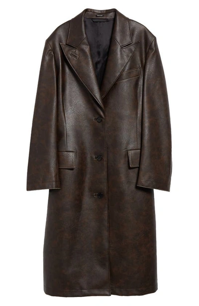 Acne Studios Ovittor Faux Leather Coat In Brown