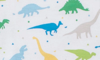 Shop Kissy Kissy Dinosaur Print Pima Cotton Footie In Blue Multi
