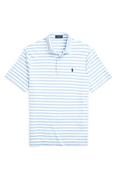 Shop Polo Ralph Lauren Stripe Cotton Polo In Austin Blue/ White