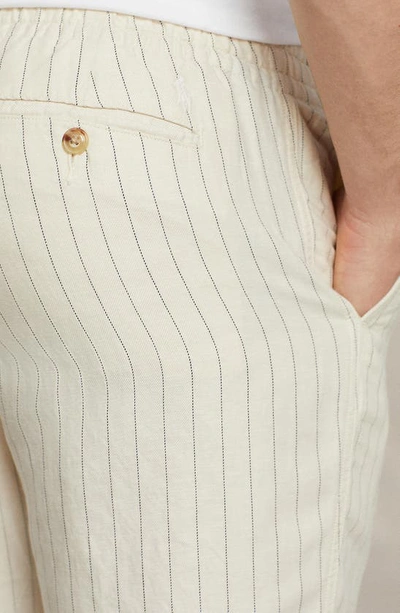 Shop Polo Ralph Lauren Stripe Linen Blend Pants In Andover Cream Pinstripe
