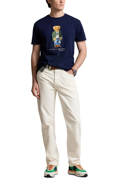 Shop Polo Ralph Lauren Polo Bear Cotton Graphic T-shirt In Sp24 Newport Navy Hrtg Bear