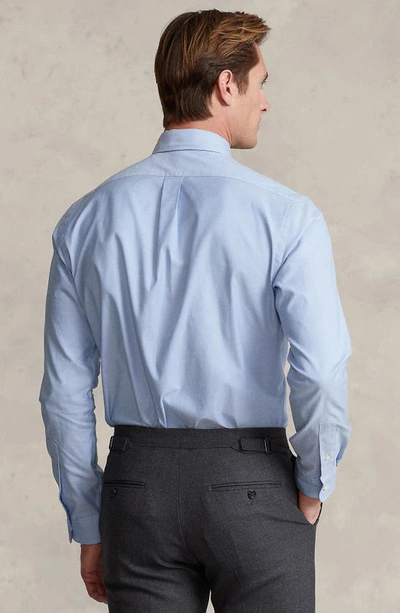 Shop Polo Ralph Lauren Pinpoint Cotton Oxford Button-down Shirt In Blue