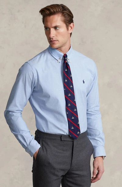 Shop Polo Ralph Lauren Pinpoint Cotton Oxford Button-down Shirt In Blue