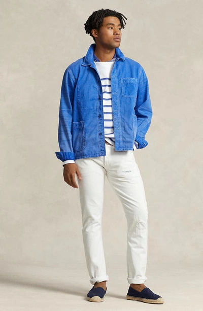 Shop Polo Ralph Lauren Rustic Cotton Denim Jacket In Kresage
