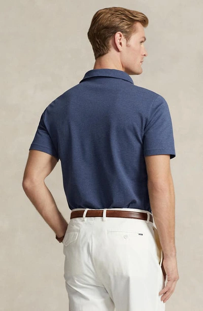 Shop Polo Ralph Lauren Solid Johnny Collar Cotton Polo In Refined Navy