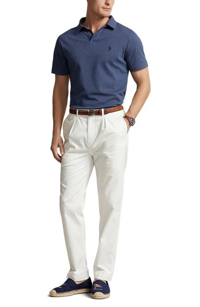 Shop Polo Ralph Lauren Solid Johnny Collar Cotton Polo In Refined Navy