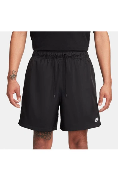 Shop Nike Club Woven Flow Shorts In Black/ White