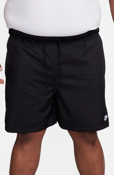 Shop Nike Club Woven Flow Shorts In Black/ White