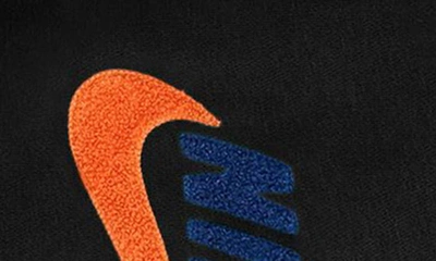 Shop Nike Cotton Blend Fleece Joggers In Black/ Royal Blue/ Orange