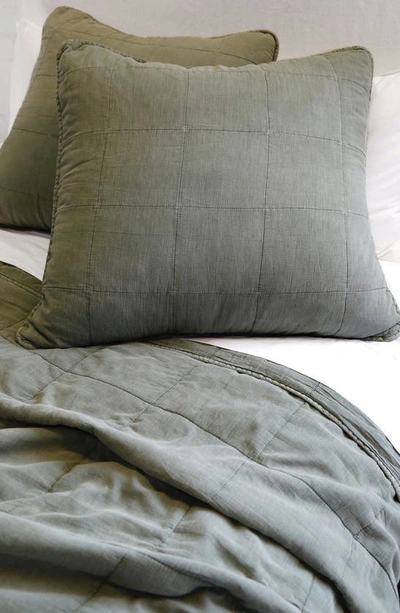 Shop Pom Pom At Home Antwerp Large Euro Sham In Moss