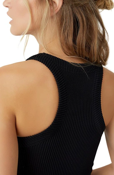 Shop Free People Rib Racerback Tank Top In Black