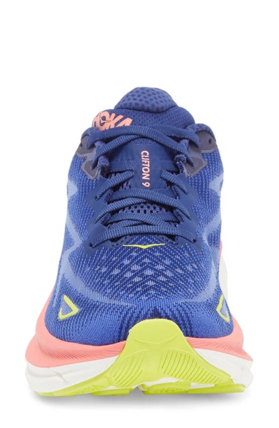 Shop Hoka Clifton 9 Running Shoe In Evening Sky / Coral