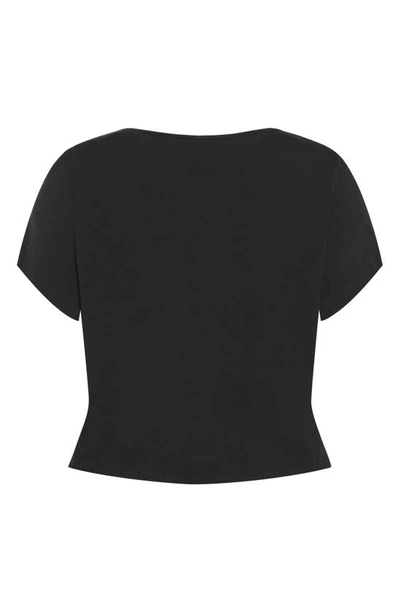 Shop City Chic Rylee Drawstring Ruched Top In Black